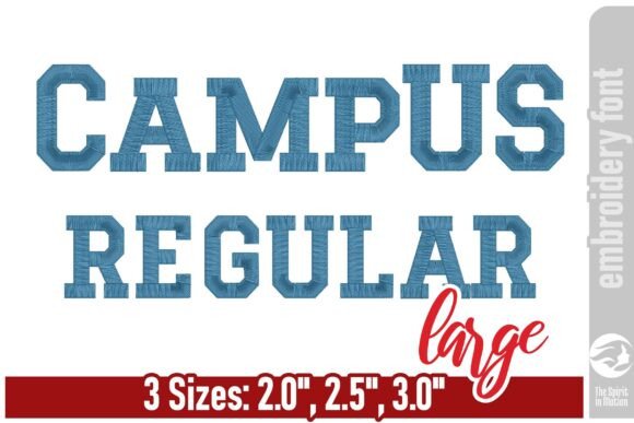 Campus Regular Embroidery Font - Large