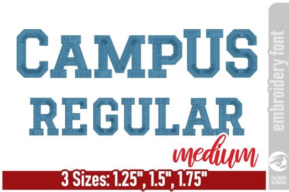 Campus Regular Embroidery Font – Medium