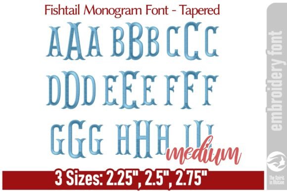 Fishtail Monogram Font – Tapered M