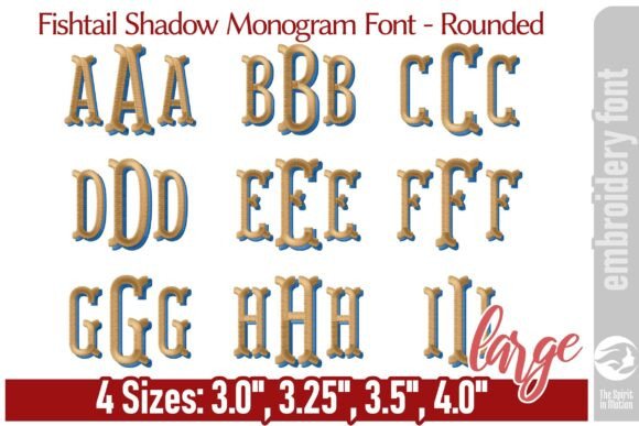 Fishtail Shadow Monogram Font - RL