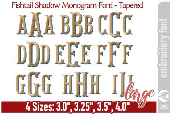 Fishtail Shadow Monogram Font - TL