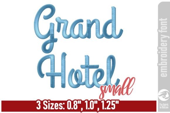 Grand Hotel Embroidery Font – Small