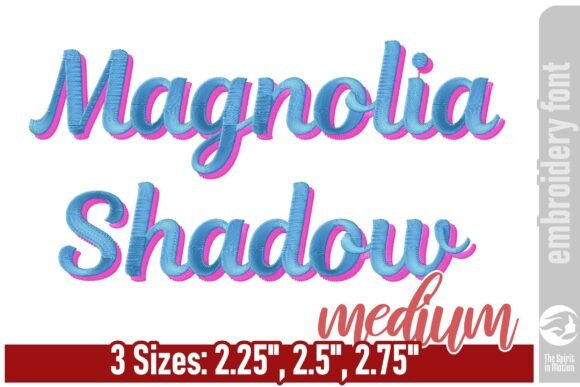 Magnolia Shadow Font: Elegant Holiday Embroidery