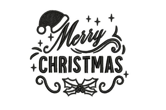 Merry Christmas Typography: Santa Hat & Holly Review