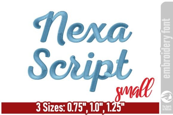 Nexa Script Embroidery Font - Small