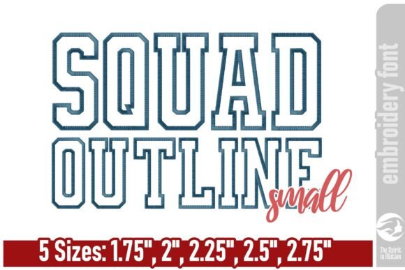 Squad Outline Embroidery Font - Small Review
