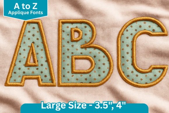 Square Block Applique Embroidery Font
